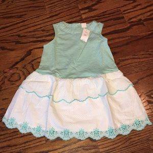 NWT baby Gap striped green dress 3T